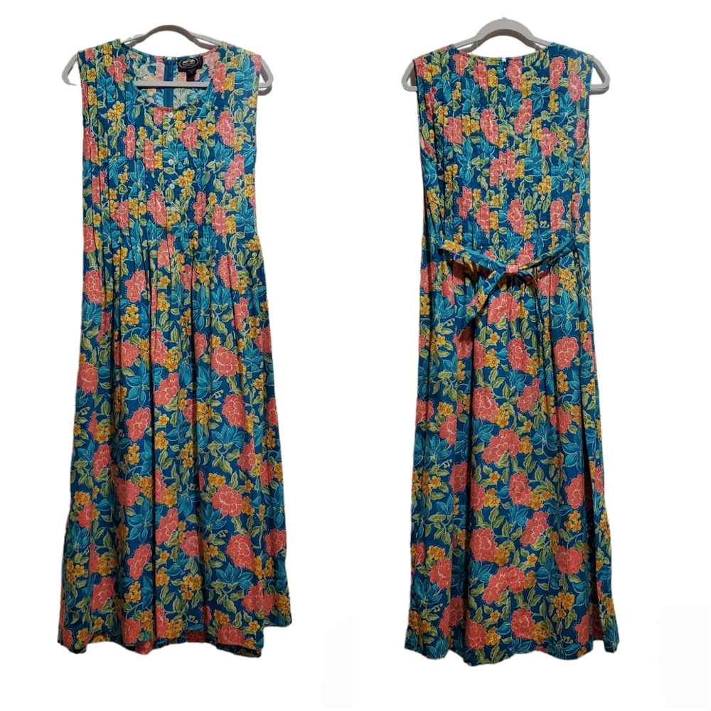 British Khaki x Robert Lighton Floral Cottagecore 100% Cotton Maxi Dress…